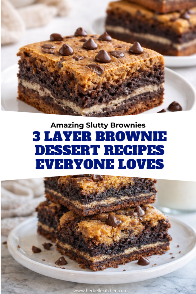 Amazing Slutty Brownies – 3 Layer Brownie Dessert Recipes Everyone Loves