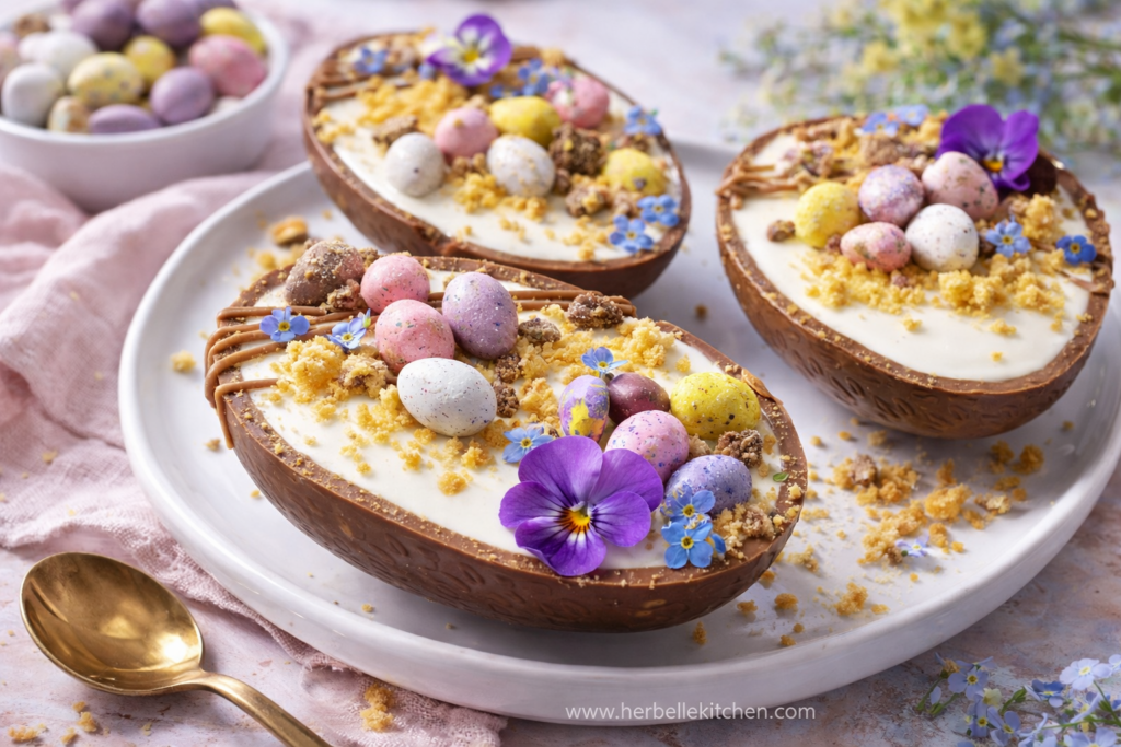 Cheesecake Easter Egg Dessert – Beautiful Easter Dessert With Eggs And Flowers