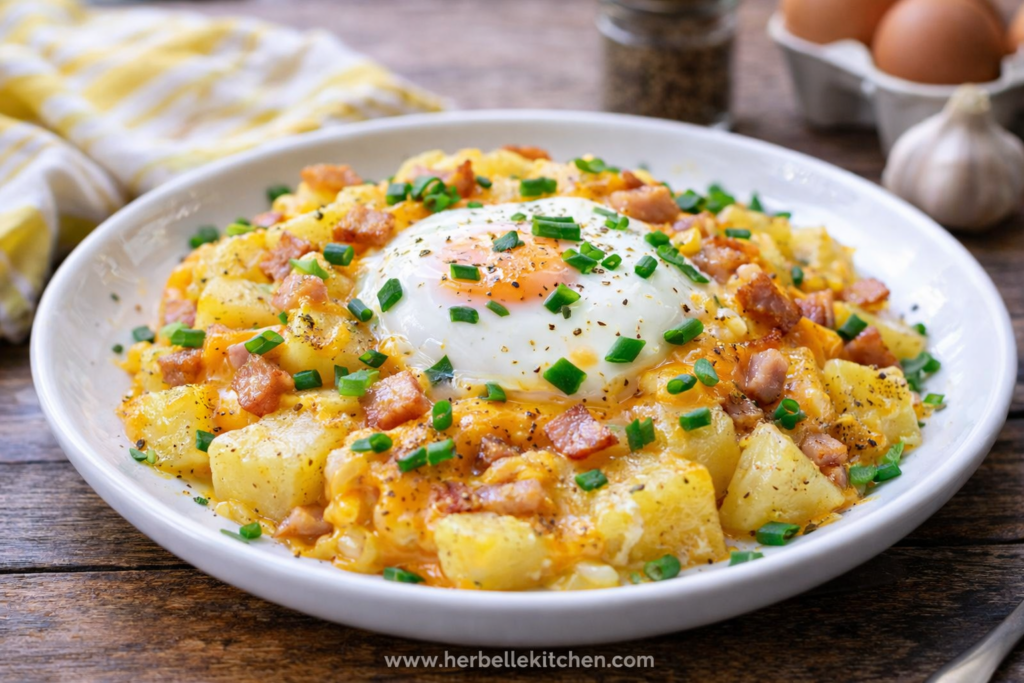 Cheesy Potato Egg Scramble – Yummy Simple Breakfast Ideas with Eggs