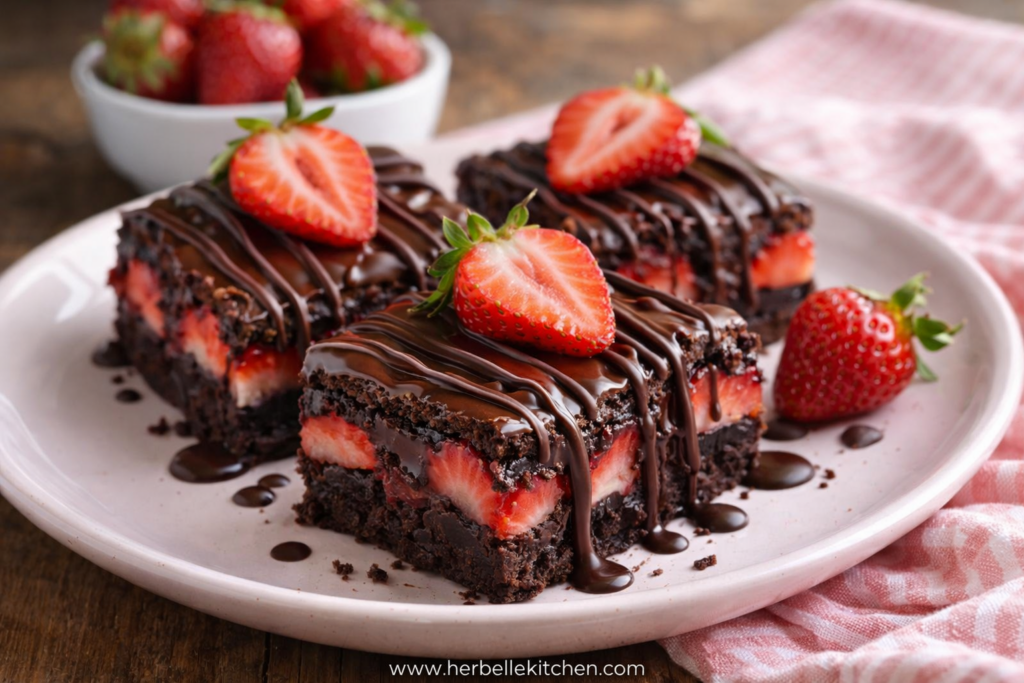 Chocolate Covered Strawberry Brownies – Easy Baking Recipes & Sweet Snacks Treat