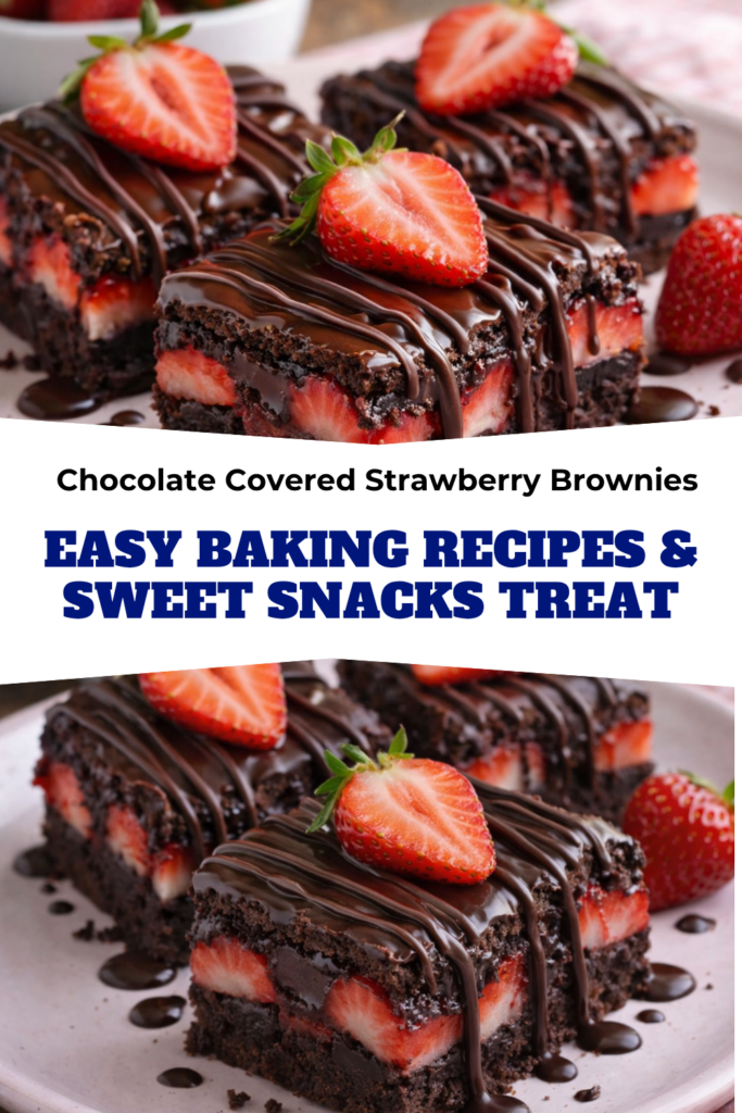 Chocolate Covered Strawberry Brownies – Easy Baking Recipes & Sweet Snacks Treat