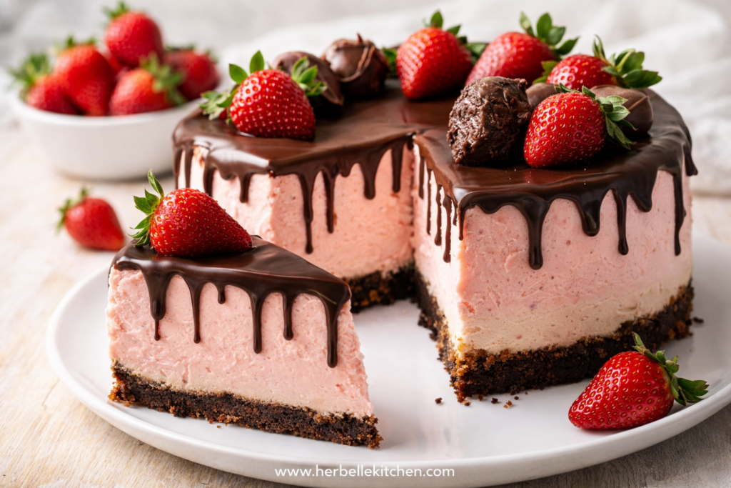 Chocolate Covered Strawberry Cheesecake – Easy Chocolate And Strawberry Dessert