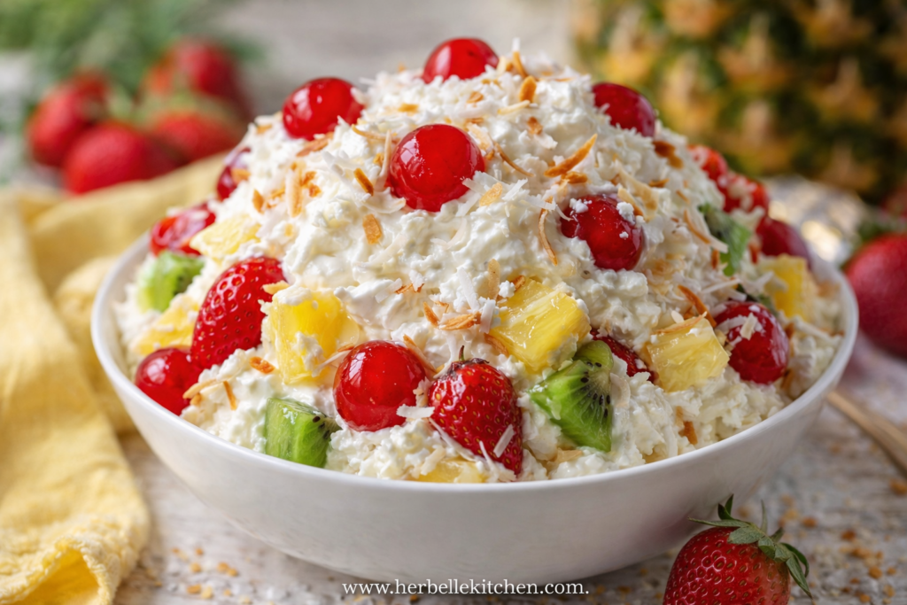 Creamy Hawaiian Cheesecake Salad – Whipped Fruit Salad Recipe for Spring Potluck