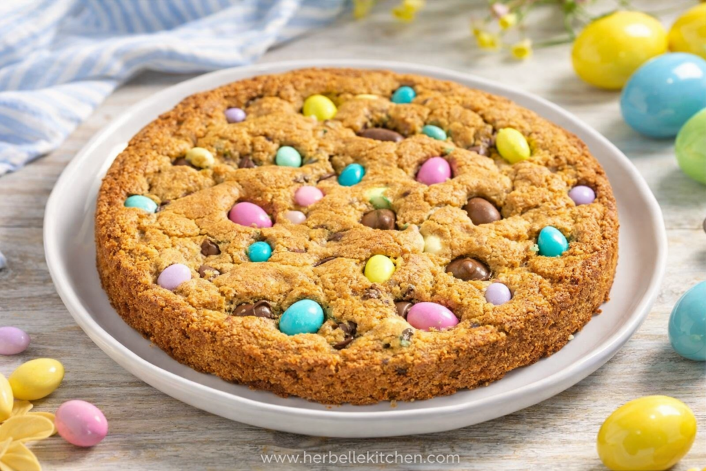 Easter Egg Cookie Cake Recipe – Easy Easter Chocolate Chip Cookie Cake for Parties