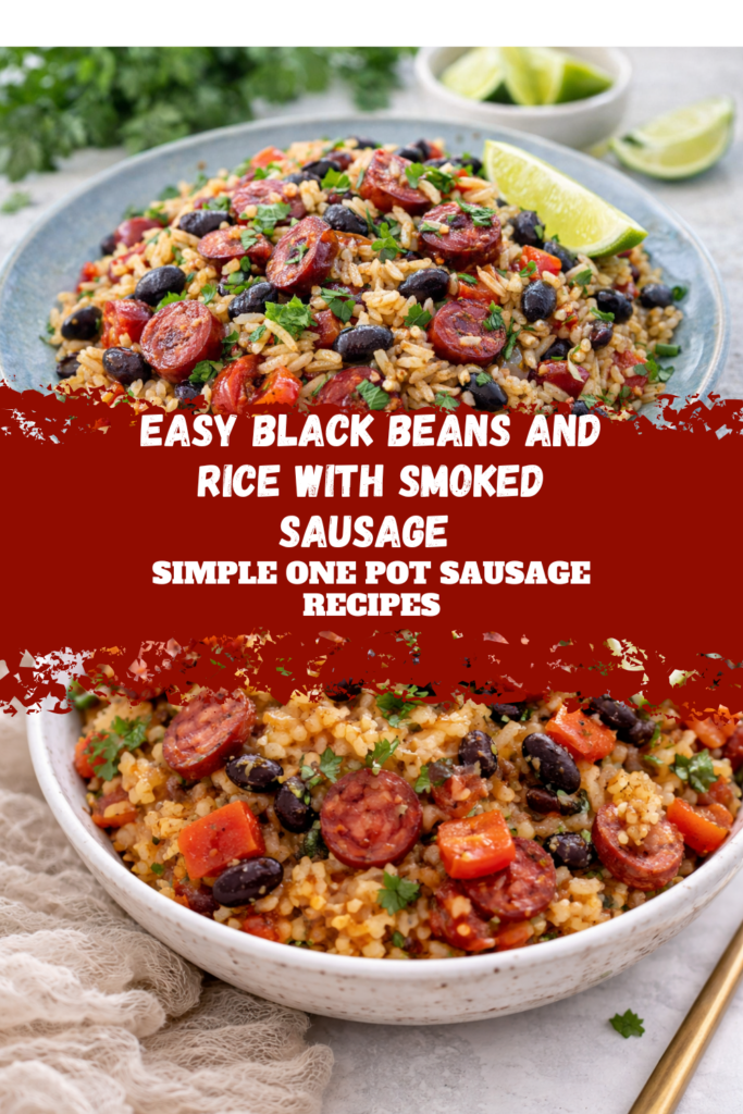 Easy Black Beans And Rice with Smoked Sausage – Simple One Pot Sausage Recipes