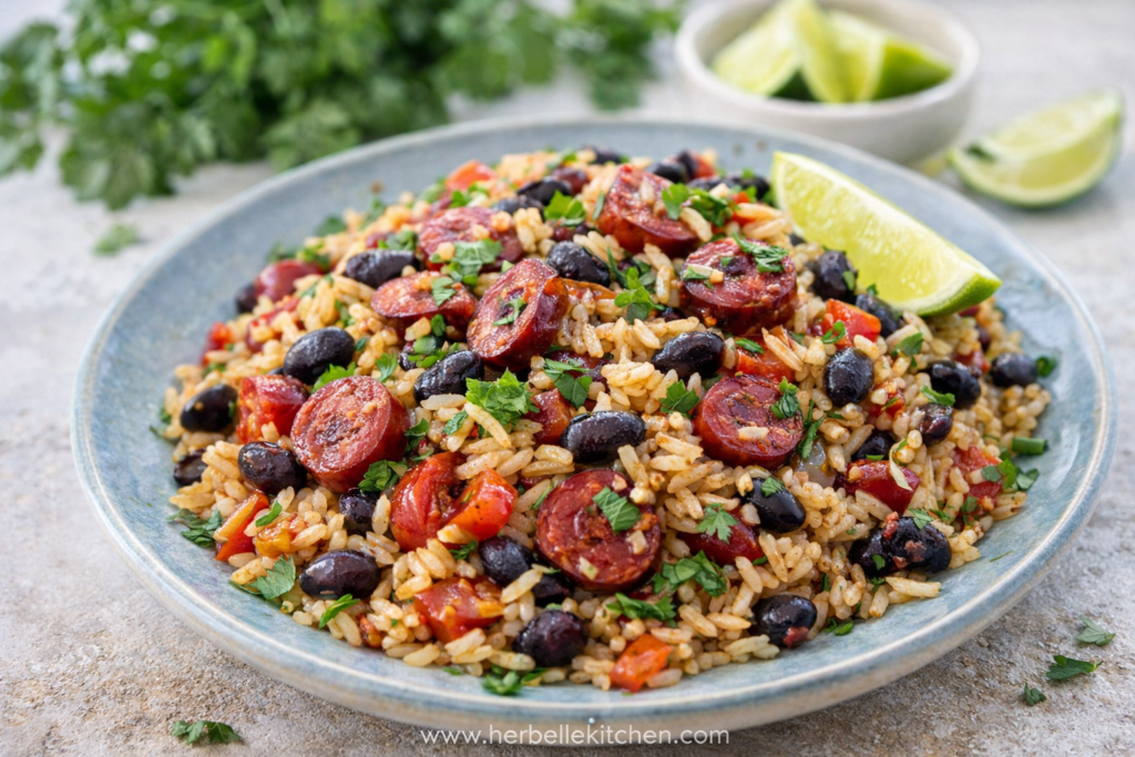 Easy Black Beans And Rice with Smoked Sausage – Simple One Pot Sausage Recipes