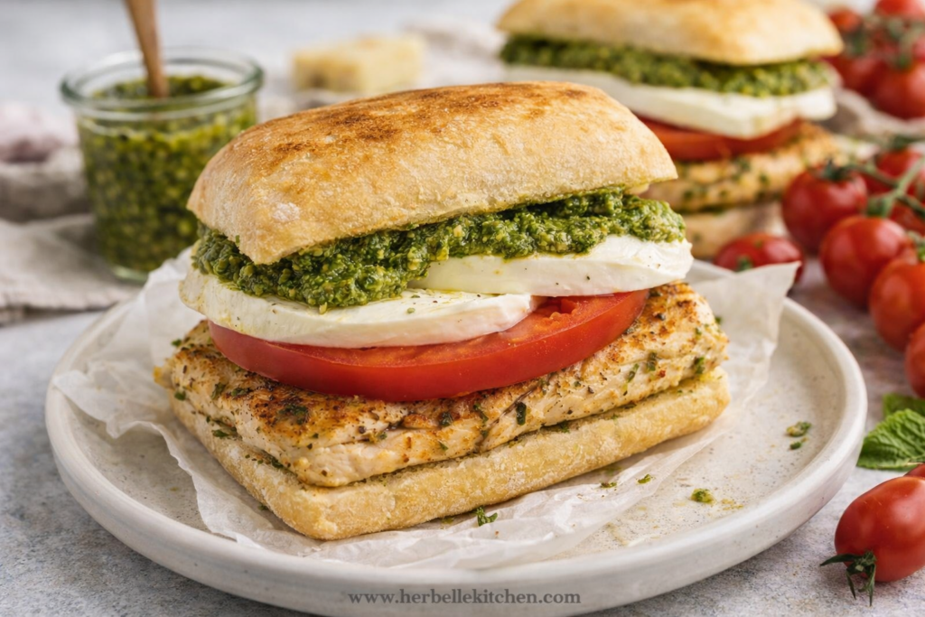 Easy Chicken Pesto Sandwich Recipe – Homemade Basil Pesto Chicken Sandwich