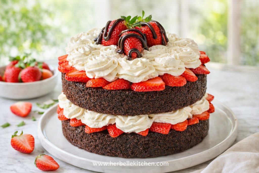Easy Chocolate Strawberry Shortcake Recipe – Rich, Fruity & Party Perfect
