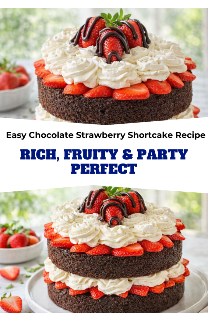 Easy Chocolate Strawberry Shortcake Recipe – Rich, Fruity & Party Perfect