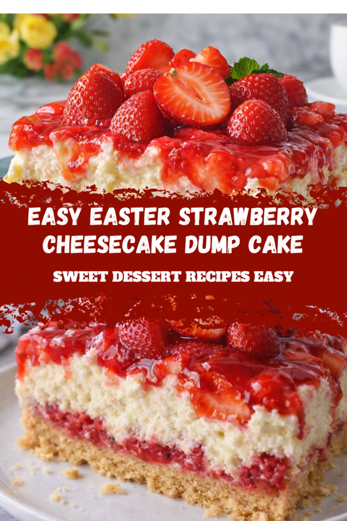 Easy Easter Strawberry Cheesecake Dump Cake – Sweet Dessert Recipes Easy
