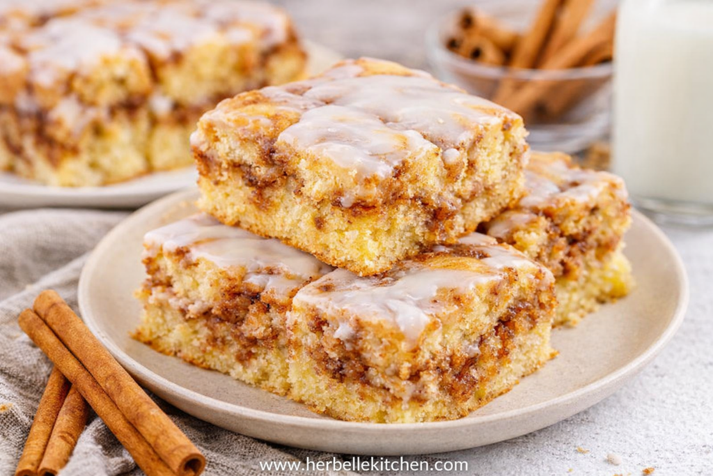 Flour Desserts Easy Cinnamon Roll Cake With Ingredients On Hand