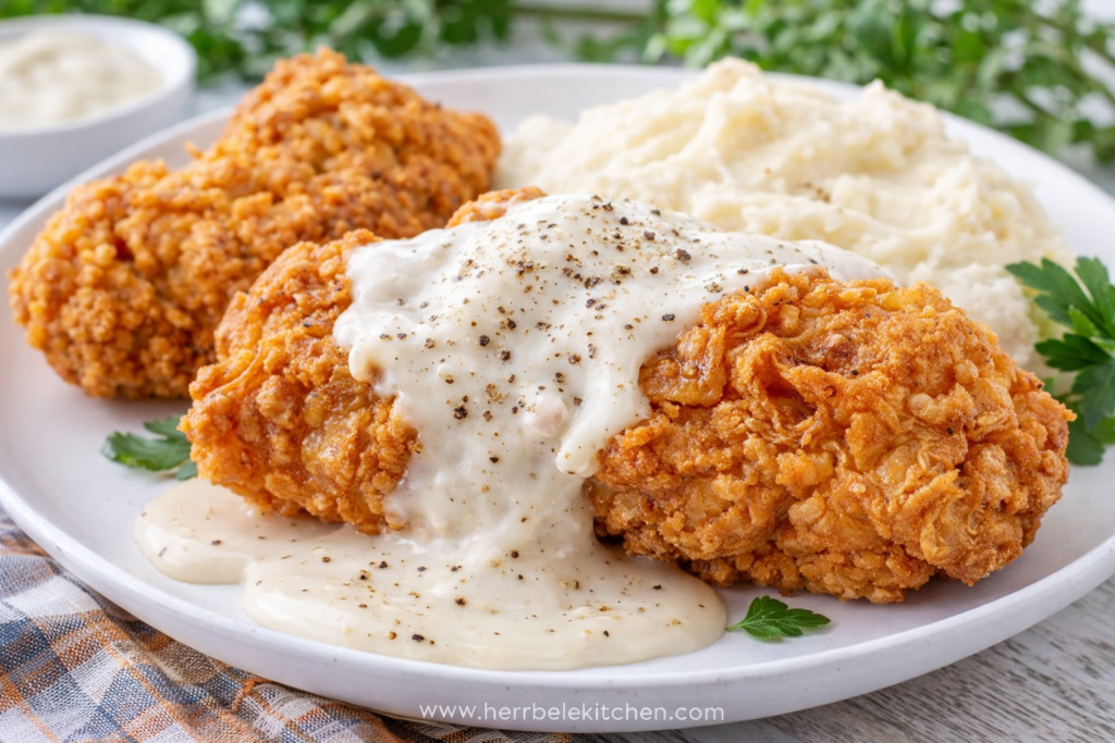 Fried Chicken And Gravy Dinner – Easy Comfort Food Recipe