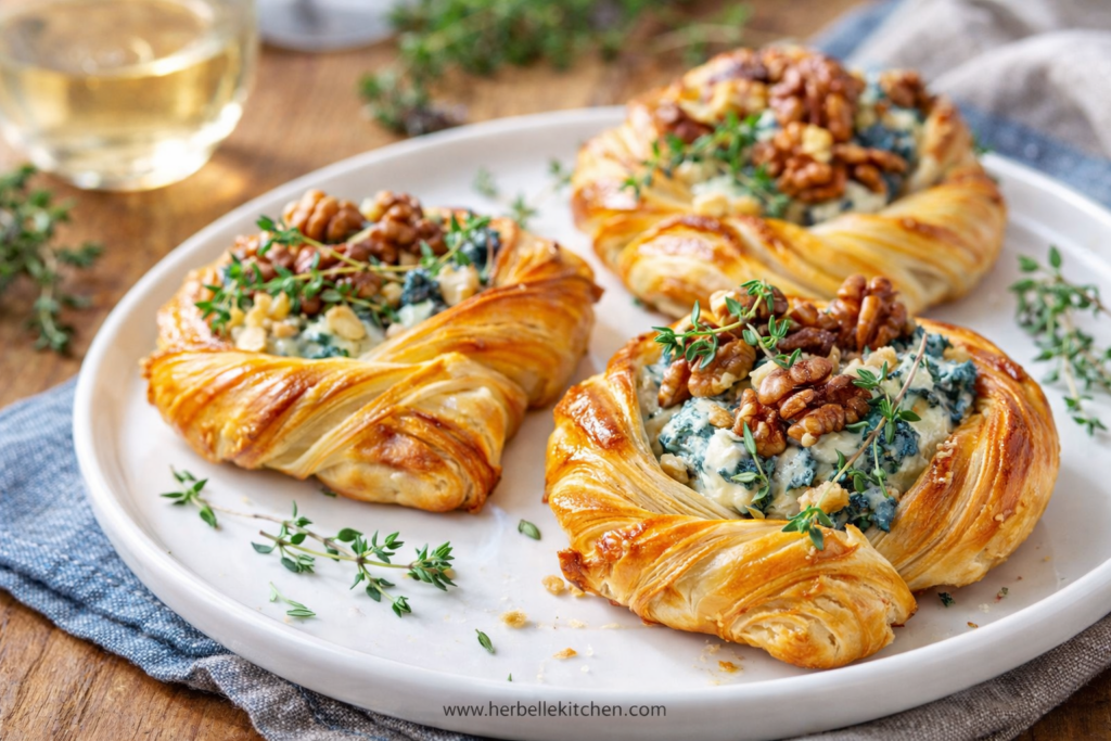 Gourmet Puff Pastry Dish – Blue Cheese Walnut Savory Pastry Twists