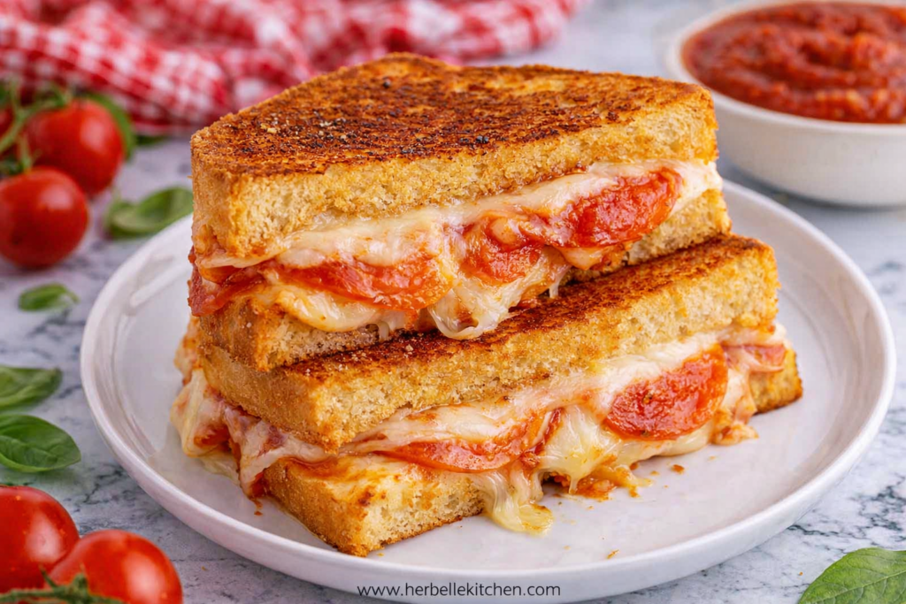 Kids Pizza Grilled Cheese – Easy Grilled Cheese Sandwich with Pepperoni