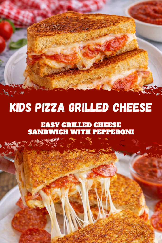 Kids Pizza Grilled Cheese – Easy Grilled Cheese Sandwich with Pepperoni