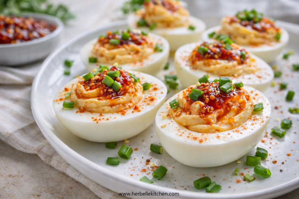Red Pepper Jelly Deviled Eggs – Creative Deviled Eggs for Parties