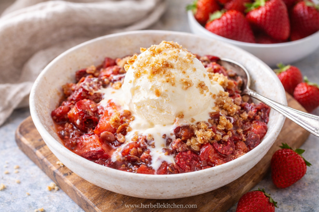 Strawberry Crisp Dessert – Fresh Strawberry Crumble Topping Recipe Made Easy