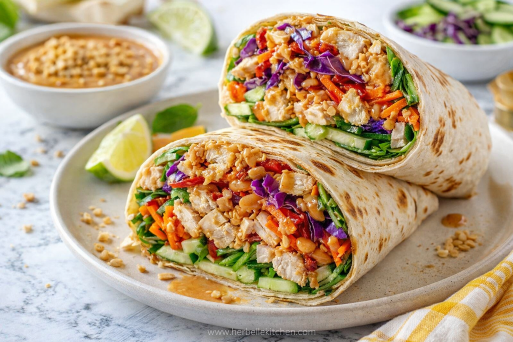 Thai Peanut Chicken Wrap – Easy Chicken Wrap Recipes for Quick Lunch Recipes