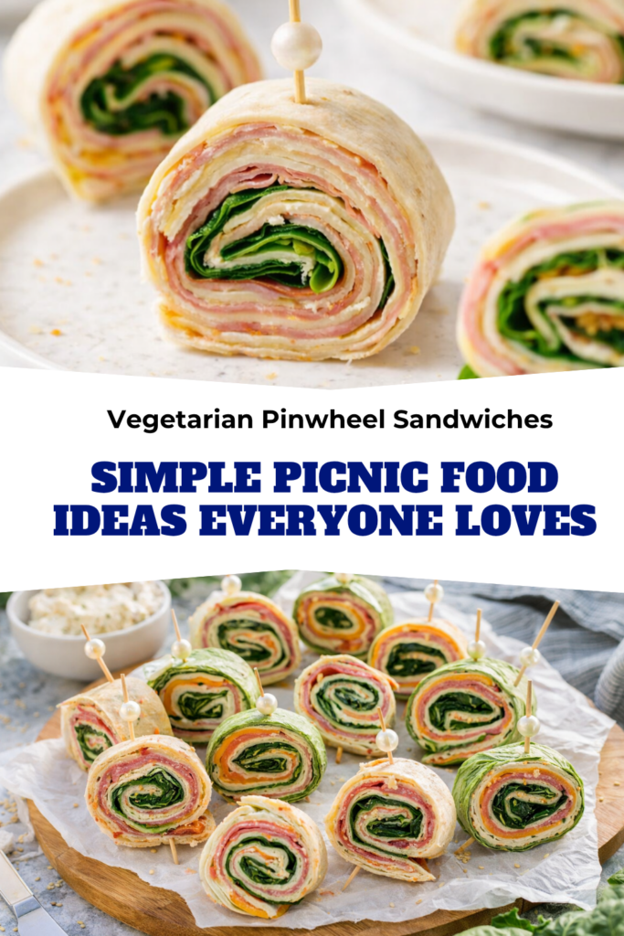 Vegetarian Pinwheel Sandwiches – Simple Picnic Food Ideas Everyone Loves