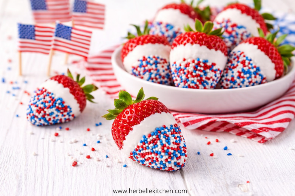 4th Of July Desserts – Chocolate Covered Strawberries Patriotic Treat