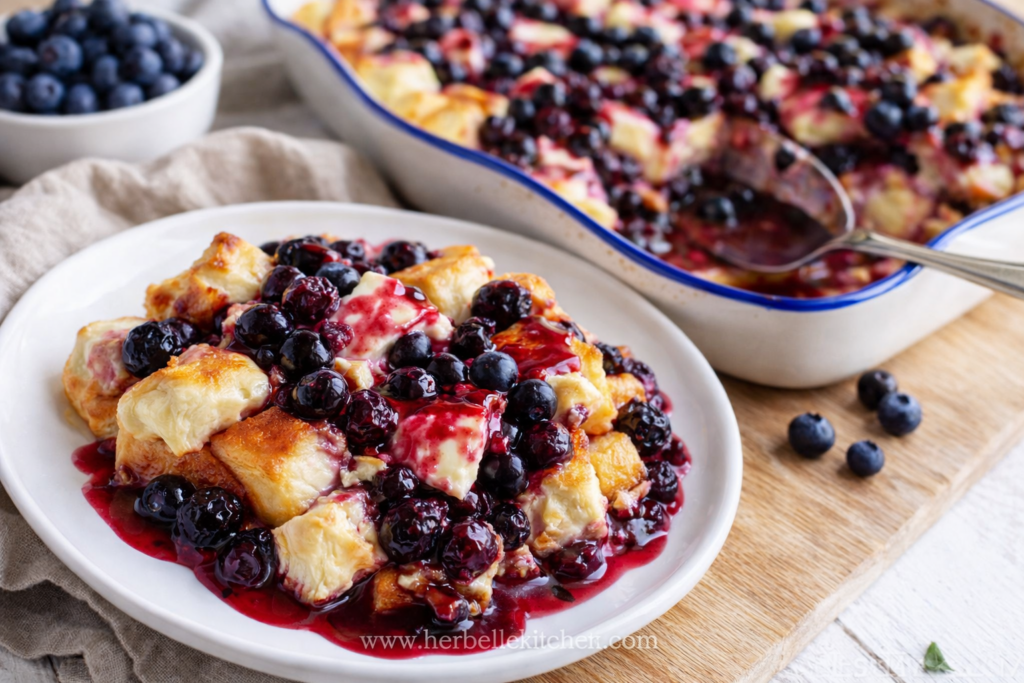 Blueberry Cream Cheese French Toast Casserole – Easy Overnight Brunch Bake