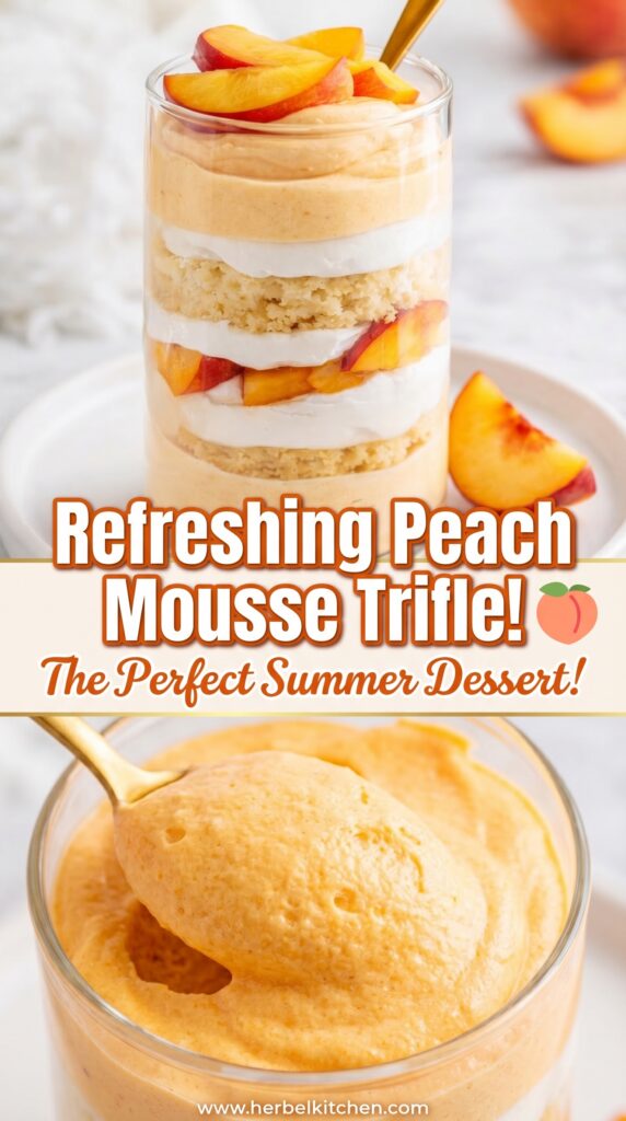 Fresh Peach Mousse Trifle For Two – Refreshing Dessert Ideas in Cute Jar Desserts
