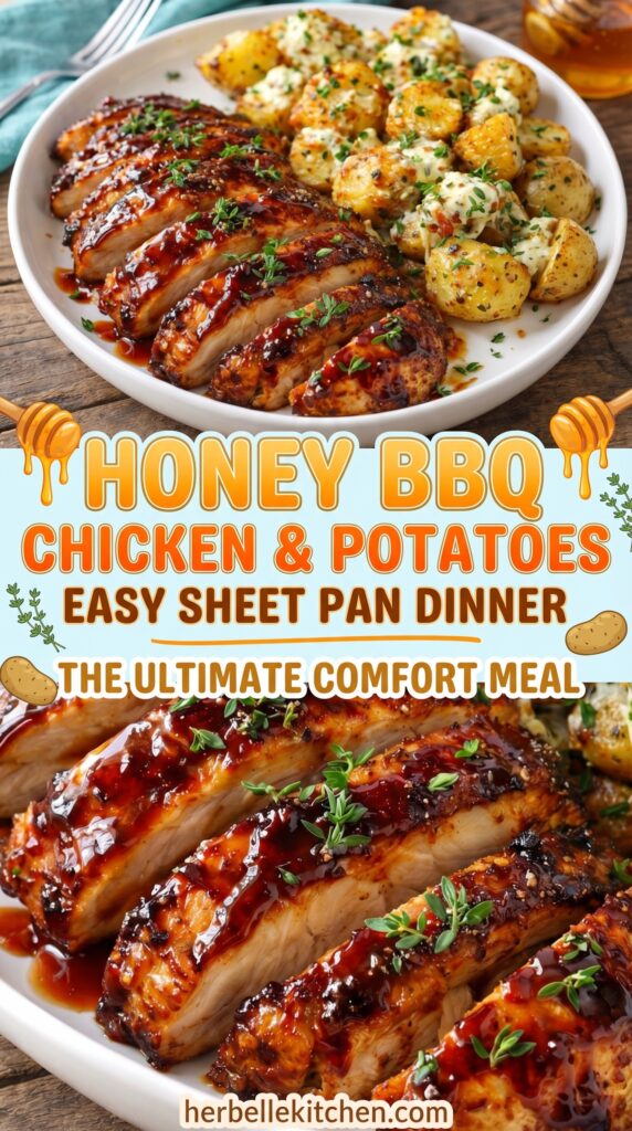 Honey BBQ Chicken Potatoes – Easy Oven Baked Recipes for Large Family Dinner