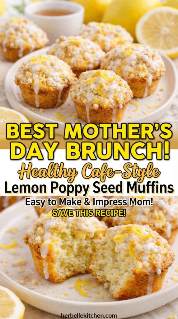 Lemon Poppy Seed Muffins – Healthy Cafe Food for Mother’s Day Brunch