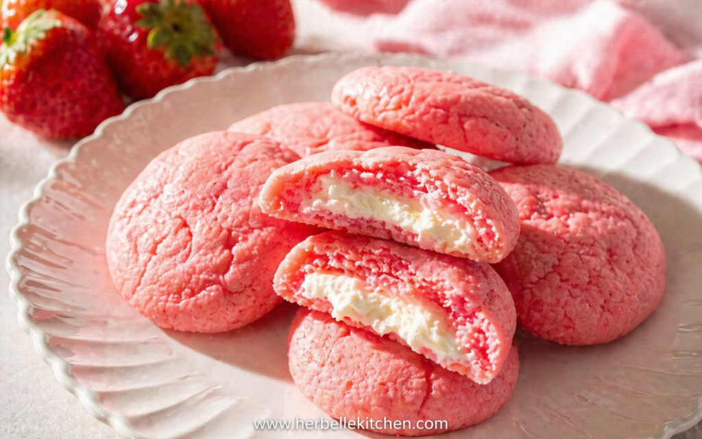 Strawberry Cheesecake Cookies – Quick Bake Recipes for Valentines Snacks Ideas