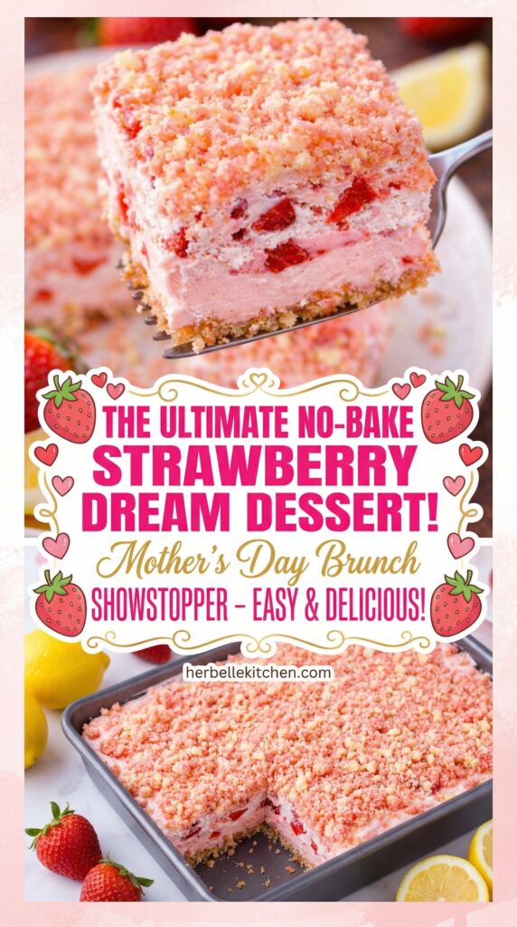 Strawberry Dream Dessert – Easy Strawberry Crunch Pudding Recipe