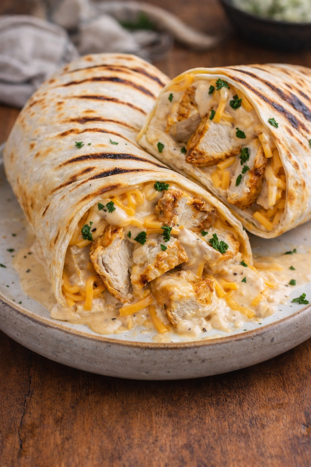 Cheesy Garlic Chicken Wraps – Easy Chicken Wraps for Lunch or Fast Dinners