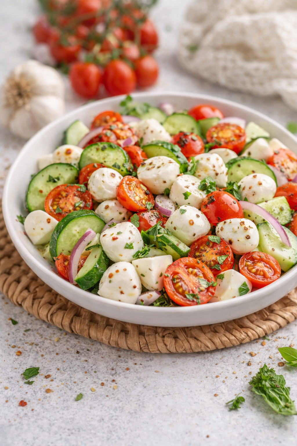 Easy Cucumber Caprese Salad – Sides To Go With Sandwiches Parties