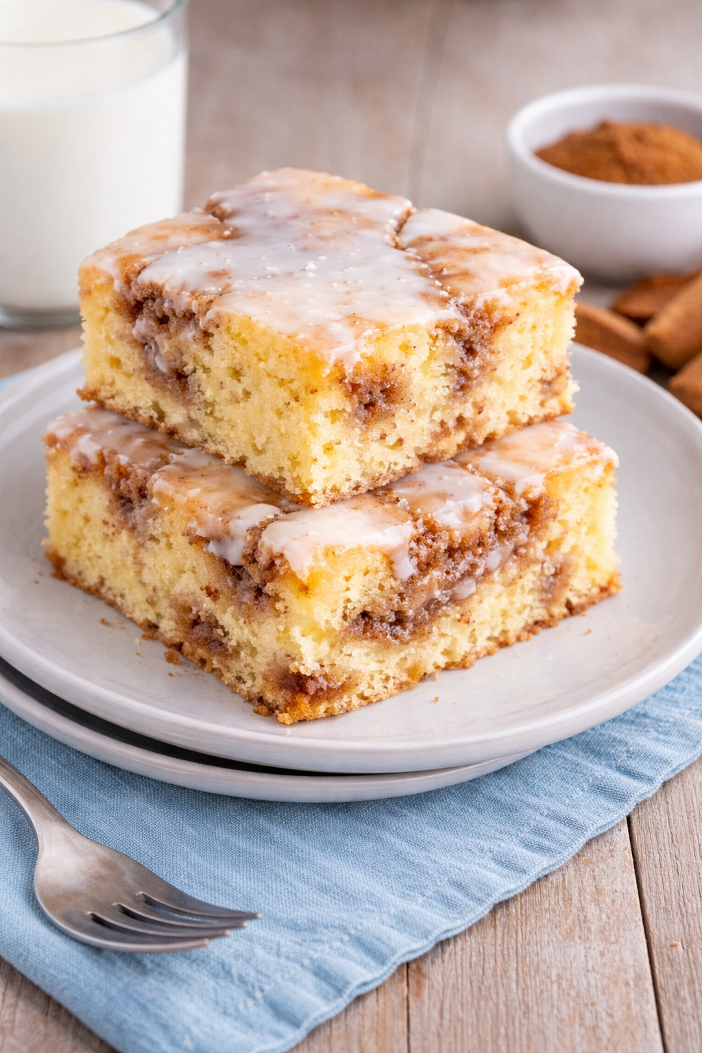 Flour Desserts Easy Cinnamon Roll Cake With Ingredients On Hand