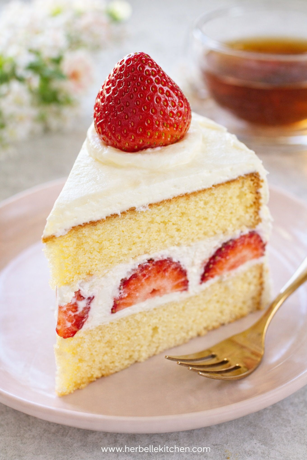 Japanese Strawberry Sponge Cake – Elegant Birthday Cake Ideas Strawberry