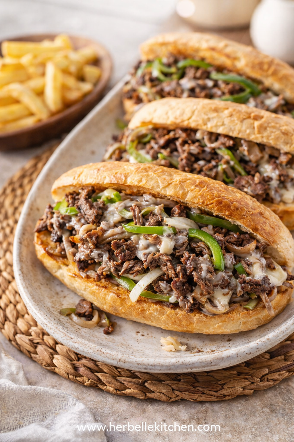 Juicy Philly Cheese Steak Subs with Homemade Philly Steak Marinade