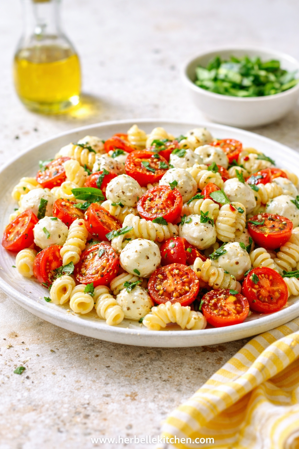 Patriotic Caprese Pasta Salad – Pasta Dish With Tomatoes And Mozzarella