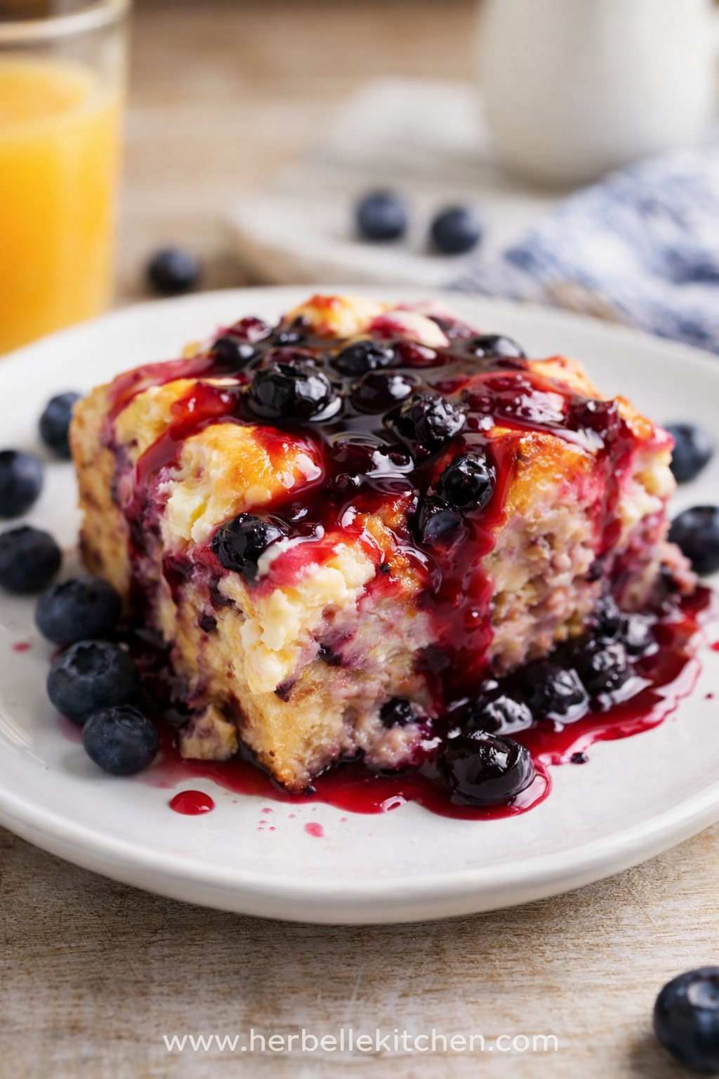 Blueberry Cream Cheese French Toast Casserole – Easy Overnight Brunch Bake