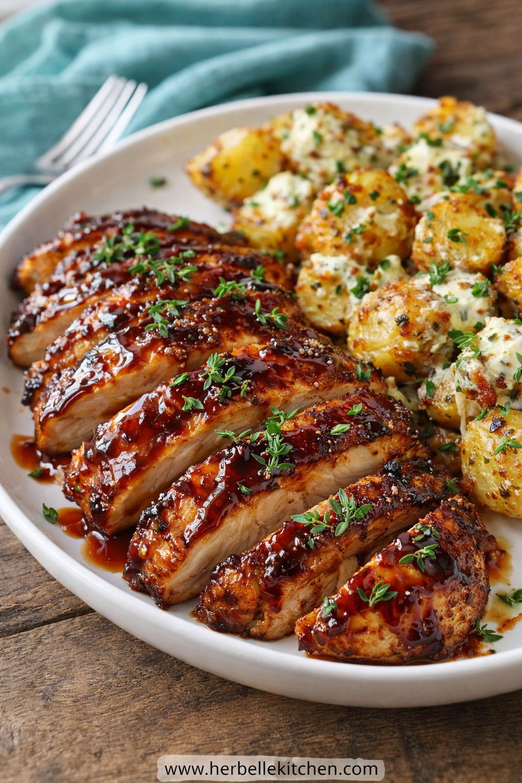 Honey BBQ Chicken Potatoes – Easy Oven Baked Recipes for Large Family Dinner