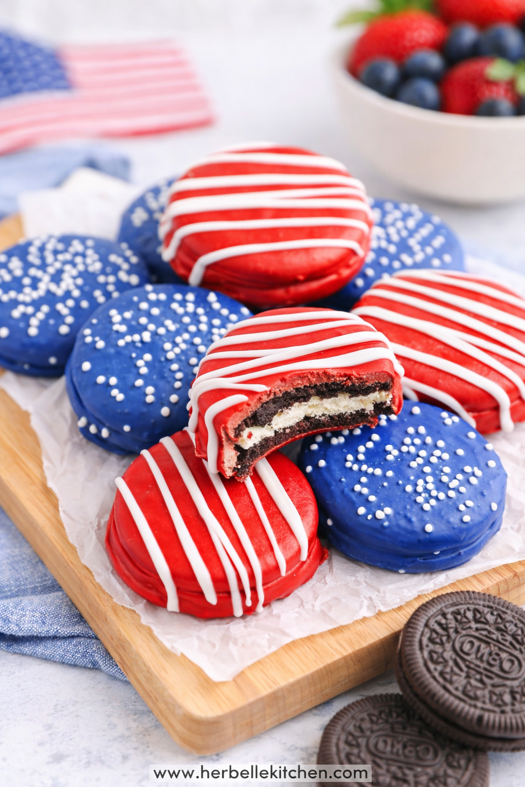 Red White And Blue Oreos – Fun 4th Of July Chocolate Covered Treats
