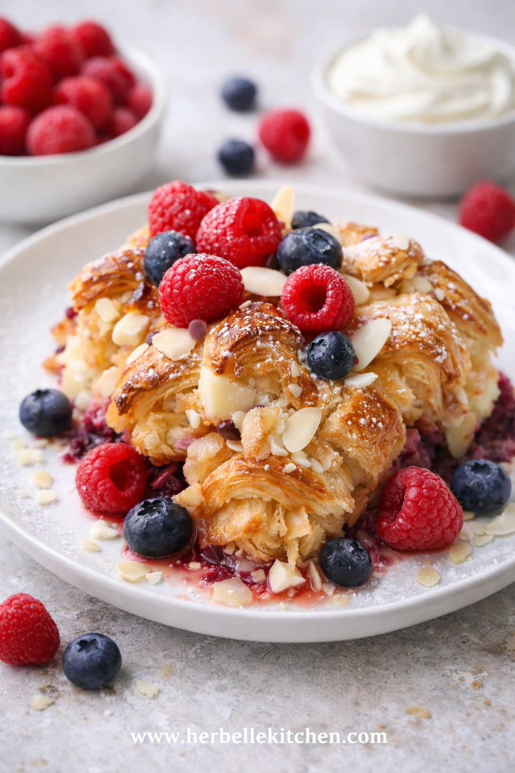 White Chocolate Croissant Bread Pudding – Cafe Food for Mother’s Day Brunch